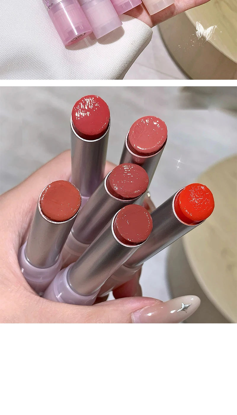 Flowery dish language lip gloss mirror lip glaze beep lip water light lasting makeup not easy to dip cup makeup