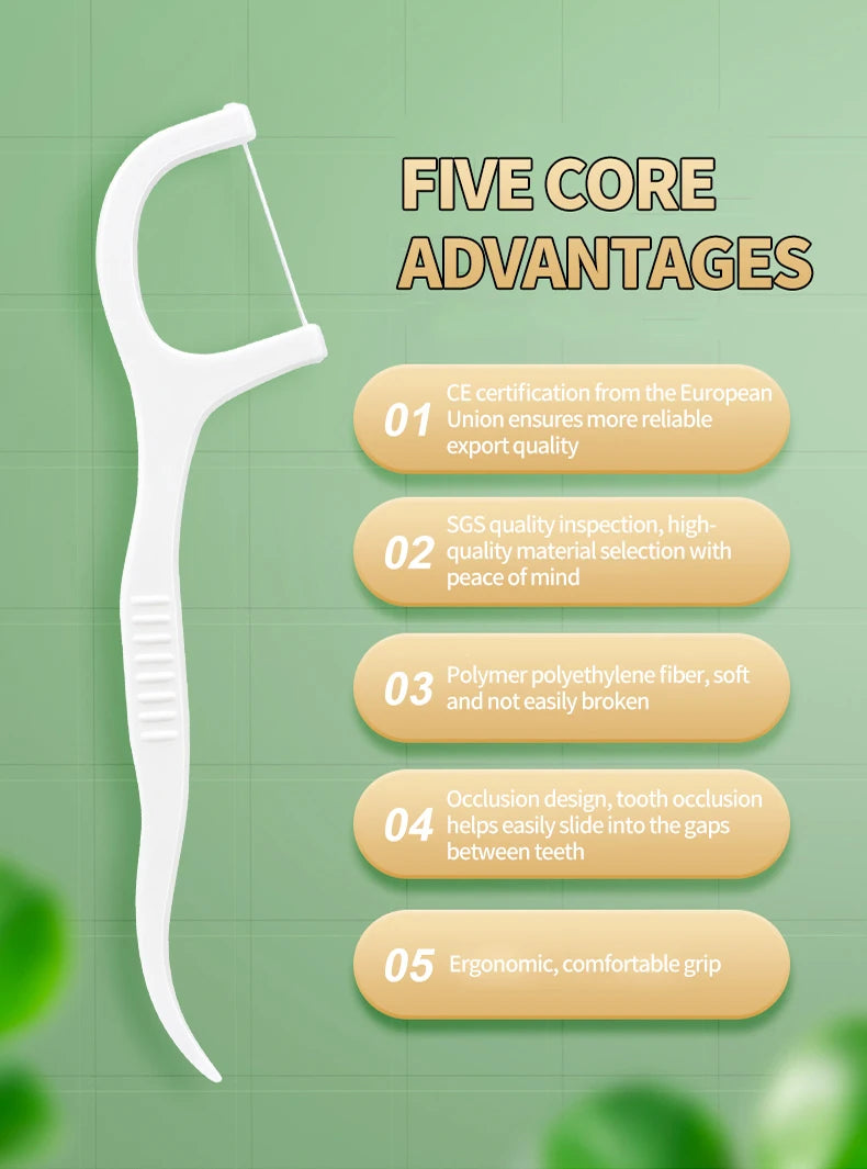 1000/600/300/150PCS - Ultra fine dental floss stick - Clean the gaps between teeth with one piece - Oral care tool