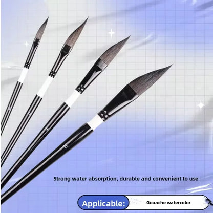 4pcs Pull Wire Paint Brush Set - Nylon Knife-Shaped Watercolor Pen for Gouache, Acrylic & Fine Detail Art