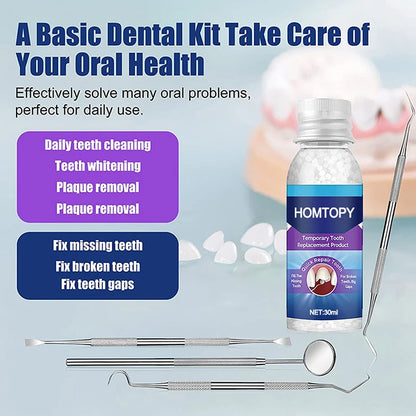 Moldable Teeth Repair Kit Temporary Dental Replacement Kit Thermal Beads For Filling Fix The Missing And Broken Tooth Artificial
