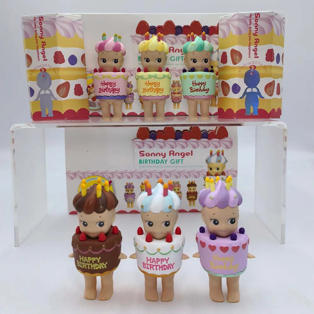 Sonny Angel Birthday Cake Series Mysterious Box Kawaii Surprise Box Anime Figures Ornaments Cartoon Model Doll Toy Gifts