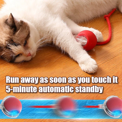 Smart Cat Toys Automatic Rolling Ball Fake Tail Rechargeable Electric Pet Interactive Toy Cat Training Imitate Mouse Tail