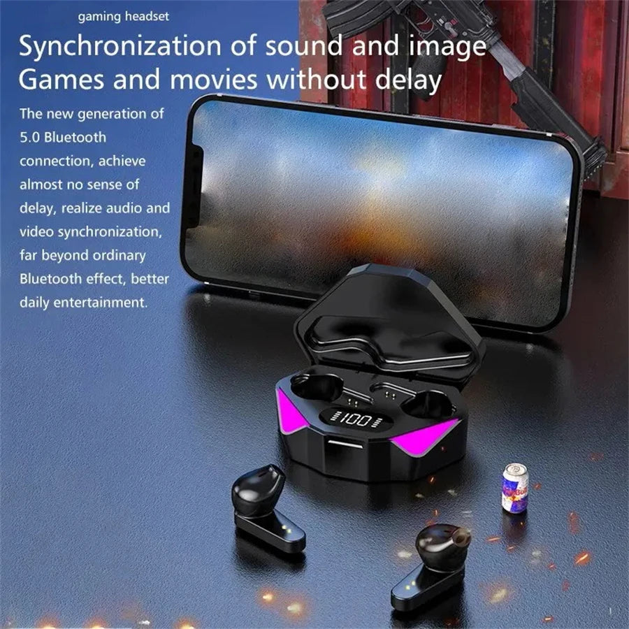 Fashion Bluetooth Earphones Wireless Headset with Microphone for Sports Running And Gym Game Headphones