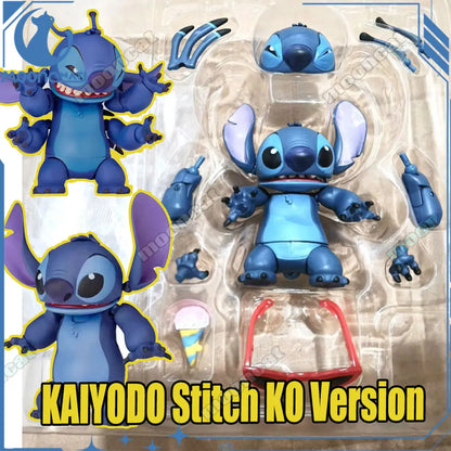 2025 New Kaiyodo Stitch Action Figure Revoltech Stitch Figurine Joint Mobile Model Toys Ko Version Collection Children Gifts