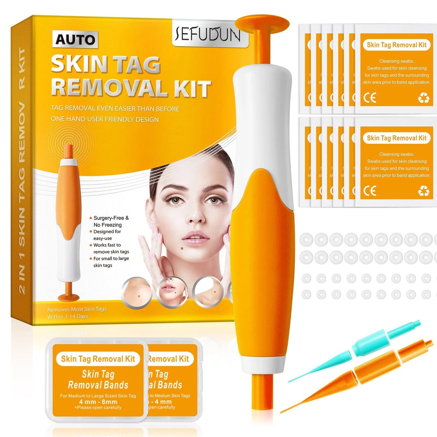 3 In1 Painless Auto Skin Tag Mole Wart Removal Kit Cleaning Tools Face Skin Care Body Wart Dot Treatments Remover Beauty Health