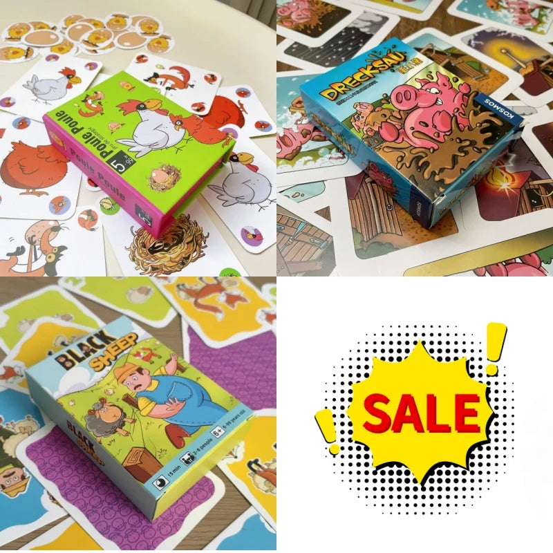 Hot board games Chicken Chiu Chiu Board Game Drecksau Black Sheep Piou Piou Party Cards Game Intellectual Toys Gifts