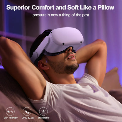 HUADAI design Face Cushion Pad Compatible with Quest 2/Quest 3/Quest 3S Accessories , with Glasses Spacer Air-Circulation Design