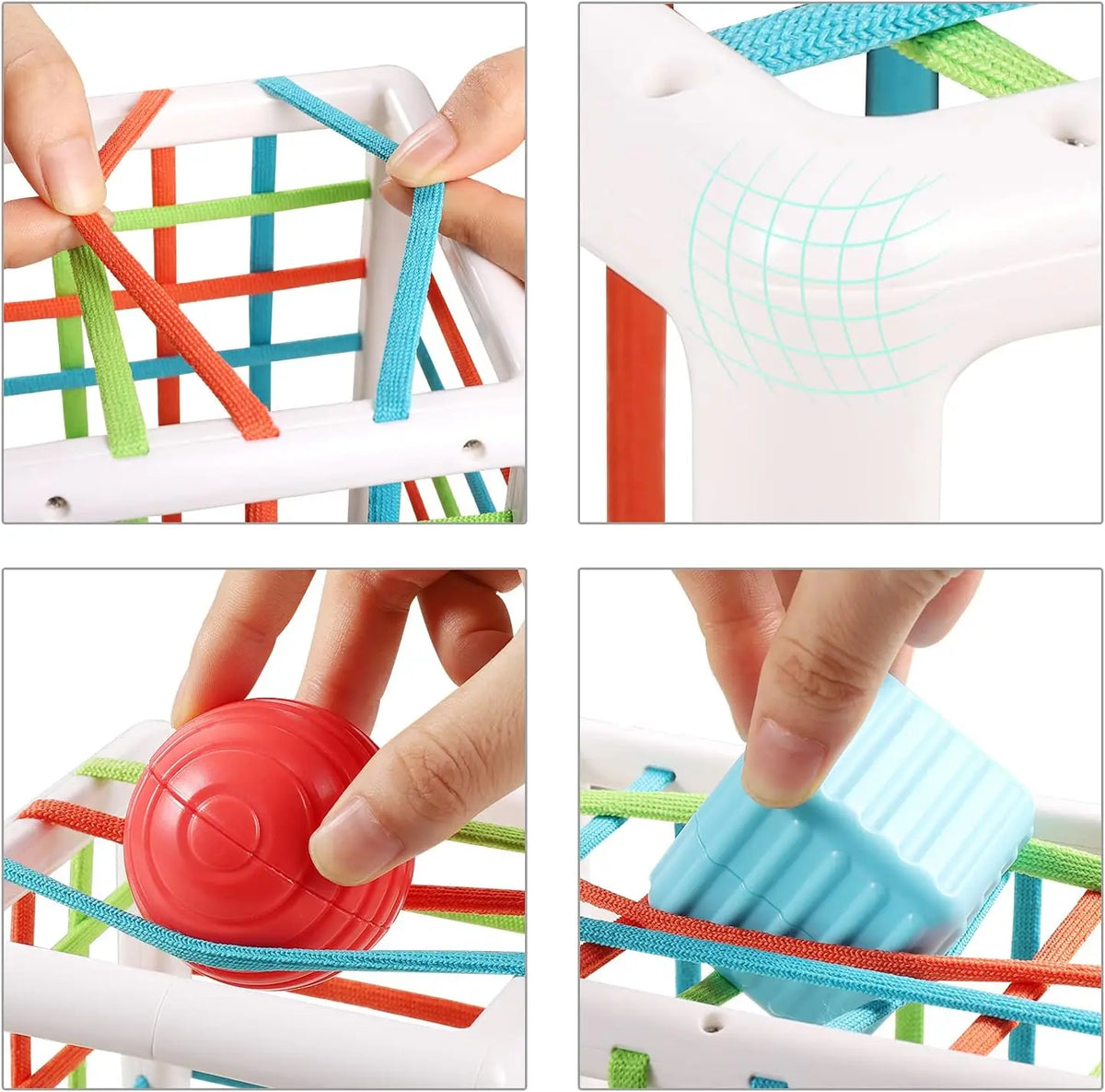 Sensory Shape Sorting Cube Toy for Toddlers 1-3 Years, Developmental Learning Gift with Textured Blocks