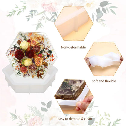 Large Silicone Molds For Resin Large Heart Resin Mold Deep Heart Mold For Flower Preservation Bookend Epoxy Resin Casting Mould
