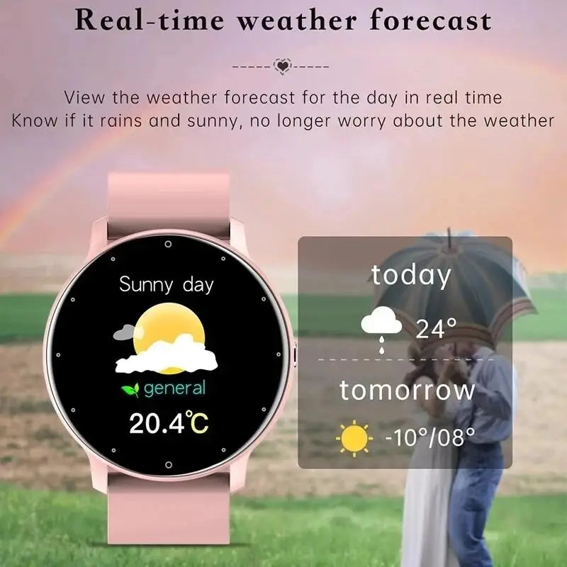 LIGE Waterproof Women Smart Band Watch Real-time Weather Forecast Men Watches Sports Ladies Smart Watch For Women Android IOS