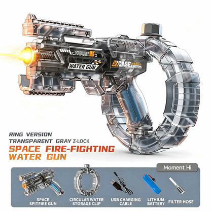 Simulated Firing and Recoil Electric Water Gun Toys Children Automatic Sensor Lights Water Pistol Summer Outdoor Beach Kids Toy