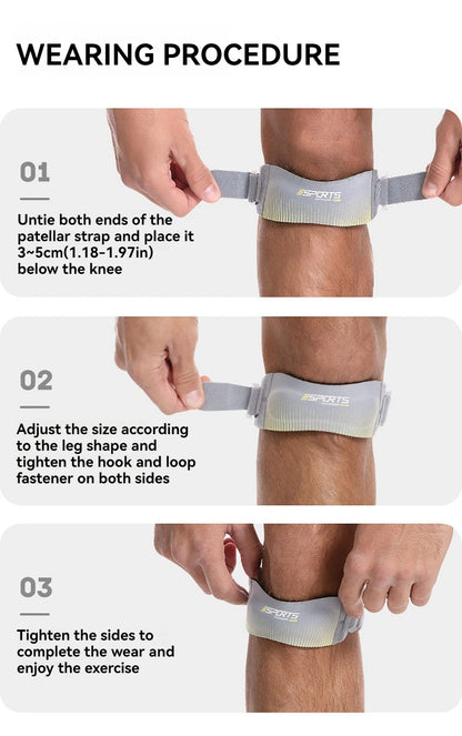 GOBYGO 1Pcs Sports Patella Strap Compression Knee Pads Adjustable Knee Sleeve  Outdoor Running Shock Absorption Jump Rope Unisex
