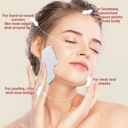 Stainless Steel Gua Sha Facial Tools Metal Detail Gua Sha Massager Face Guasha Face Sculpting Tool Facial Massage Skin Care Tool