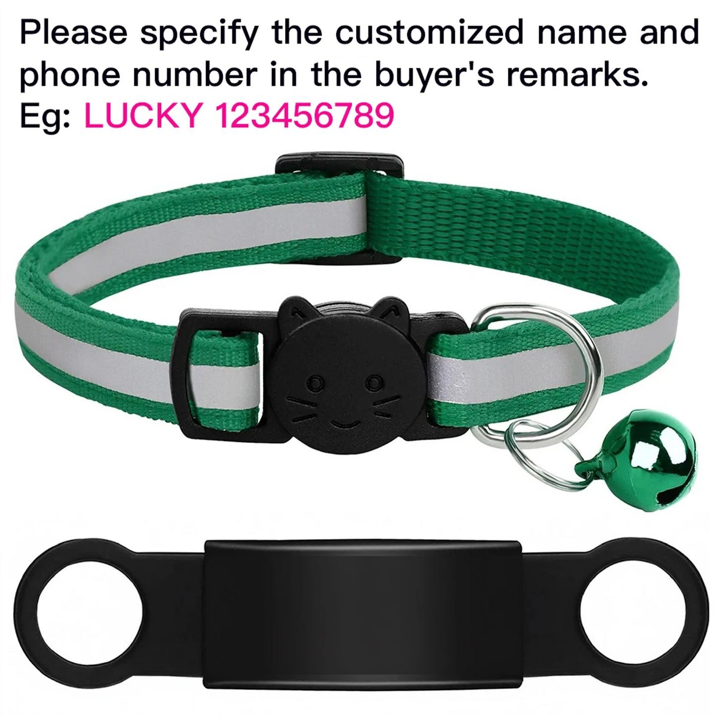 Customized Pet Collar Reflective Cat Collars Free Engraved Puppy Kitten Pet ID Nameplate Necklace With Bell Anti-lost For Cats