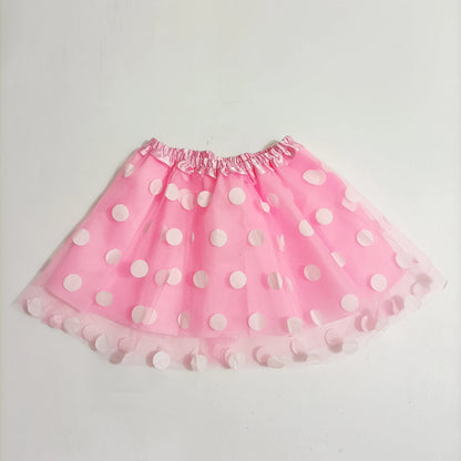 Children's Mesh TUTU Skirt, Polka Dots Skirt Light and Bright Dance Dress, with Multiple Colors to Choose from