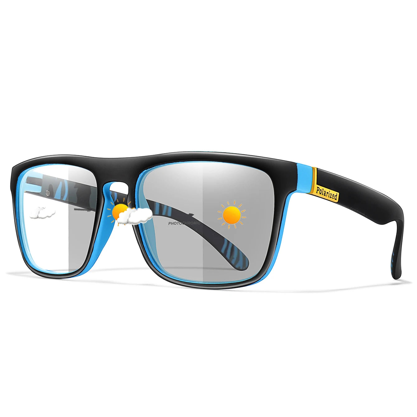 Fashion Polarized Color Changing Cycling Sunglasses Men Night Vision Car Driving Sunglass Dirt Bike Motorcycle  Glasses