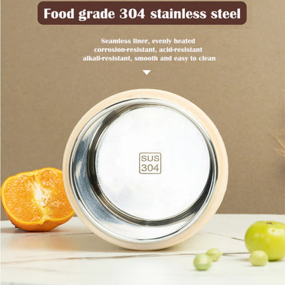 600ML Portable USB Electric Heating Lunch Box Stainless Steel Food Warmer with Drink Function for Picnics Food Heater