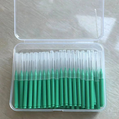 100/200 Pcs Box Interdental brush 0.6-1.5Mm Cleaning Between Teeth Oral Care Orthodontic I Shape Tooth Floss I-type push pull