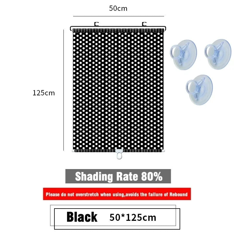 Universal Roller Blinds Suction Cup Sunshade Nail-free Blackout Curtain Car Bedroom Kitchen Office Window Sun-shading Curtains