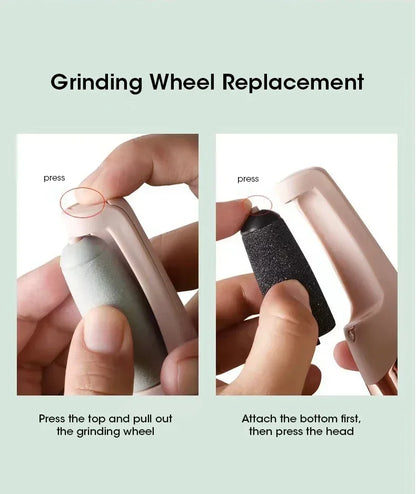 NEW in USB Electric Dead Skin Pedicure Automatic Foot Grinder Rechargeable Roller Feet Pedicure Tool with Removable Roller Heads