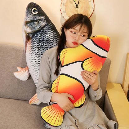 1pc 40/60cm 3D Simulation Gold Fish Plush Toys Stuffed Soft Animal Carp Plush Pillow Creative Sofa Pillow Cushion Gift Kids Toy