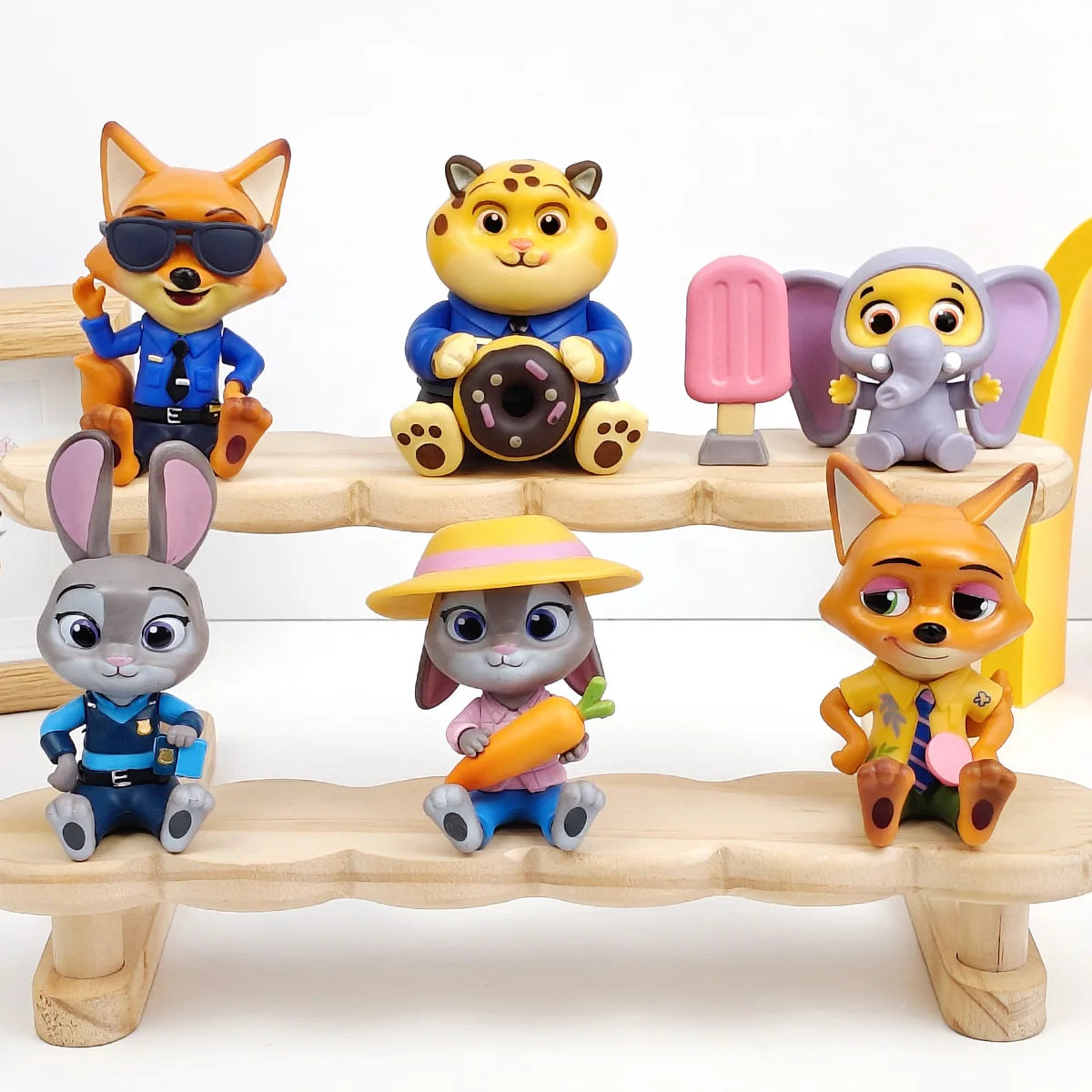 6pcs/set Zootopia Zootropolis Judy Hopps Nick Wilde Cartoon Movie Action Figure Toys Collection Model Cute Doll Gift Decoration
