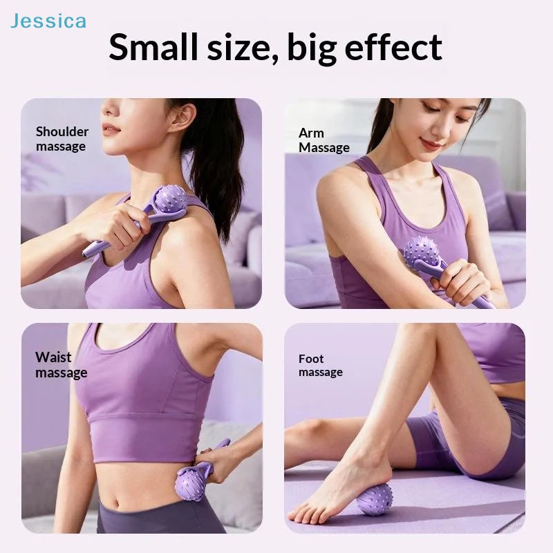 ♥Acupoint Massage Roller with Steel Balls - Handheld Body Massager for Circulation & Muscle Relief