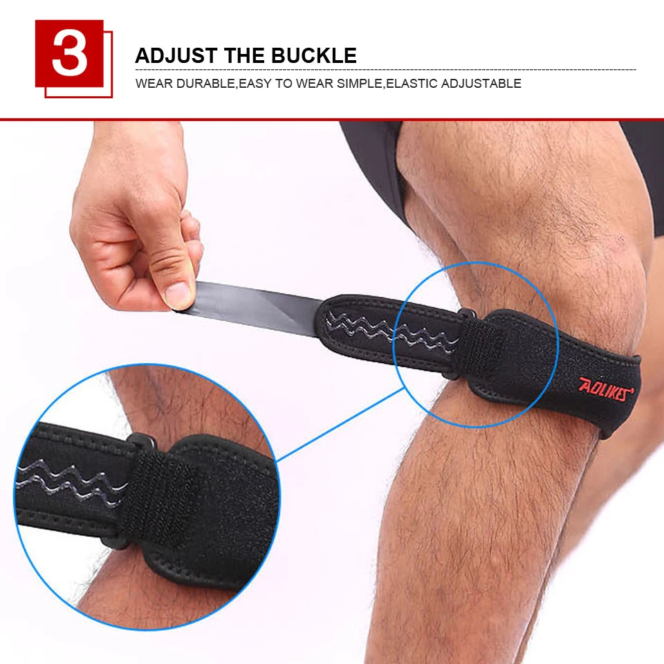 AOLIKES 1PCS Knee Braces for Knee Pain,Patella Knee Support Strap,Adjustable Patellar Tendon Stabilizer Band for Basketball