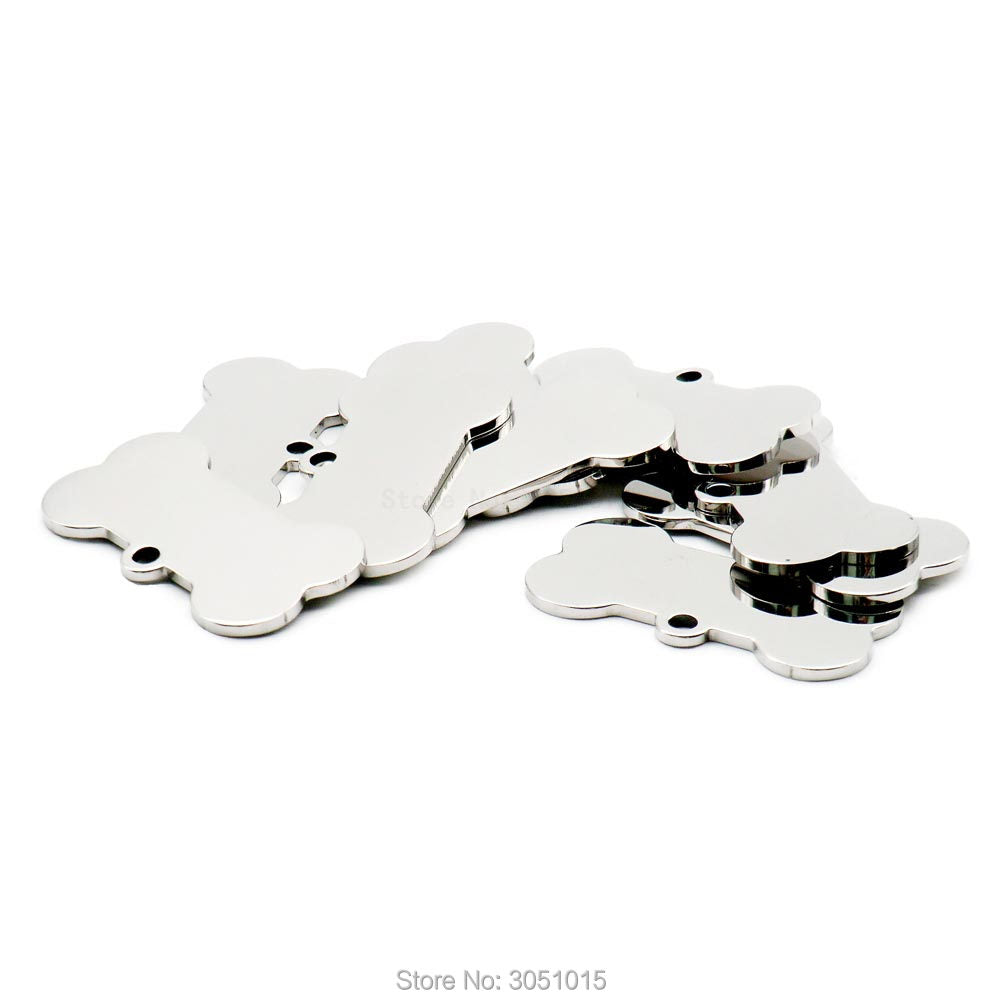 20pcs cat dog ID tag dog Personalized Stainless steel Collar bone pet Charm Pet name pendant Bone Necklace Collar Puppy plate