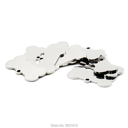 20pcs cat dog ID tag dog Personalized Stainless steel Collar bone pet Charm Pet name pendant Bone Necklace Collar Puppy plate