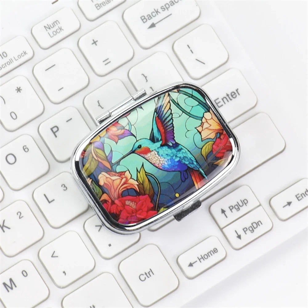 Travel Cases Lovely Colored Medicine Metal Jwelery Organizers Household Holder Iron Cabinet Small pill container  medicine box