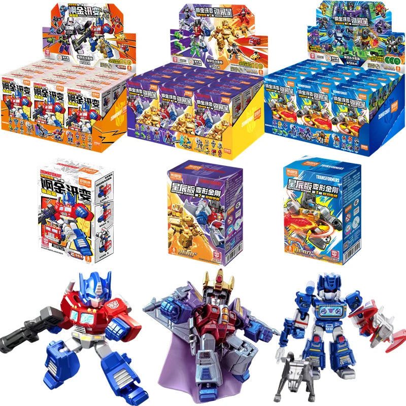 Blokees Transformation Optimus Shockwave Prime Megatron Starscream Bumblebee Anime Figure Robot Assembly Toys Blind Box Gifts