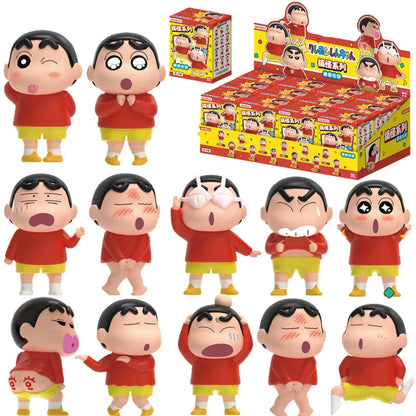 Crayon Shin-Chan Anime Figures Creative Peripheral Dinosaur Diary Baby Rice Grains Doll Model Blind Boxs Toys Children's Gifts