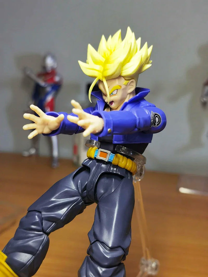 Anime Dragon Ball Z Figures Shf Super Saiyan Trunks Action Figure Collection Model 15cm Future Boy Torankusu Movable Toys Gifts