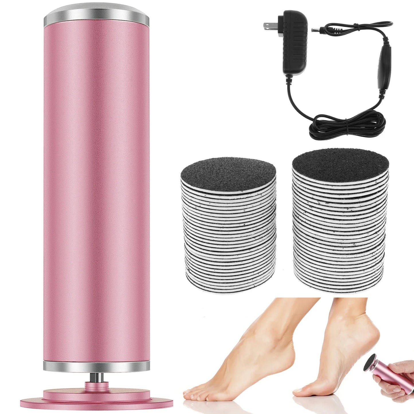 Electric Foot File Adjustable Speed Feet Callus Remover Professional Electric Foot File Callus Remover with 60 Pcs Sandpapers