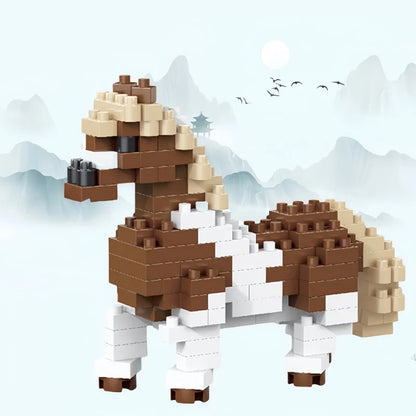 KNEW BUILT Alpacas Elk Giraffes Tiny Animals Micro Mini Building Blocks Toy-Easy Assembly,Educational Gift for Kids' DIY Decor