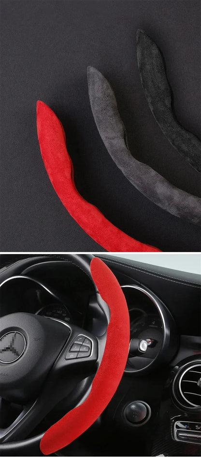 Suede Universal 38CM Car Steering Wheel Booster Cover Non-Slip Auto Interior Steer Protector Decoration Accessories