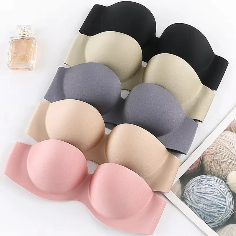 Sexy Strapless Bras Women Wireless Bralette Soft Female Underwear Ladies Seamless Bras Invisible Bra With 2pcs Straps