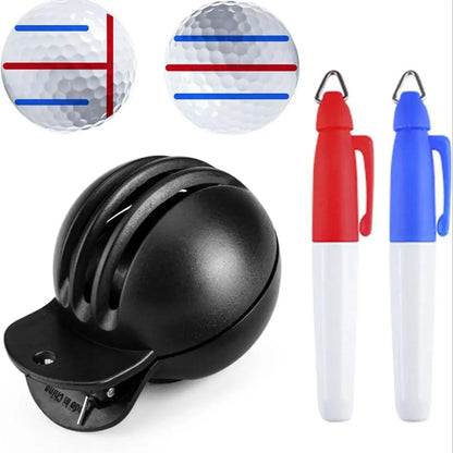 Fade-Resistant Golf Ball Liner, Advanced Design Ball Marking Tool | 1 Alignment Tool with 2 Golf Ball Stamp Markers, Golf Ball
