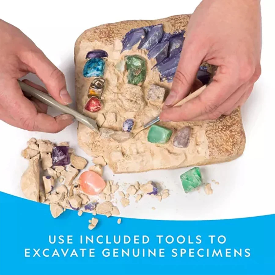 nationals geographics dig and discover gem stone crystal dig toy set child learning educational toy crystal mining kit Kids gift