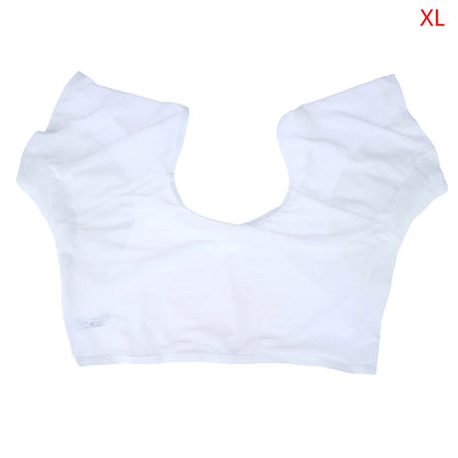 Transparent Mesh Ultra-thin Vest Absorbent Deodorant Pad Women T-shirt Washable Sweat Proof Under Top With Underarm Sweat Pads