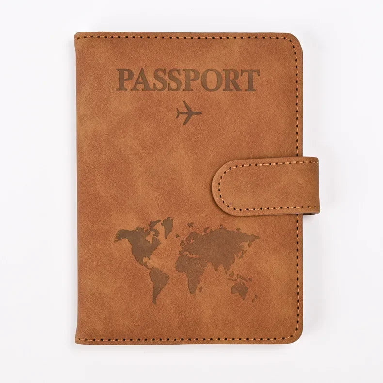 Travel Passport Cover Holder Case PU Leather Men Women Ticket Wallet Protective with Credit Card Holder Protector Cover Case