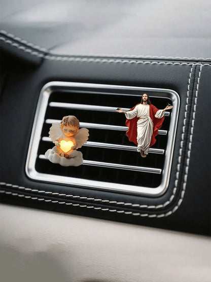 2pcs Angelic Car Air Vent Clip, Women's Car Decor, Cute Acrylic Car Air Freshener Vent Clip, Car Accessory