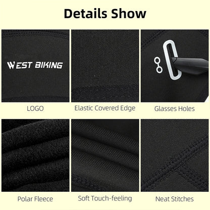 WEST BIKING Winter Fleece Cycling Cap Windproof Thermal Skull Cap Helmet Liner Running Skiing Motocycle Riding Men MTB Bike Hat