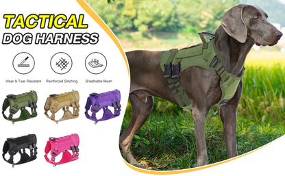 Tactical Chest Strap Large Dog Explosion proof Outdoor Anti slip Tank Top Pet Traction Dog Harness Reinforcement Loop Dog Walkin
