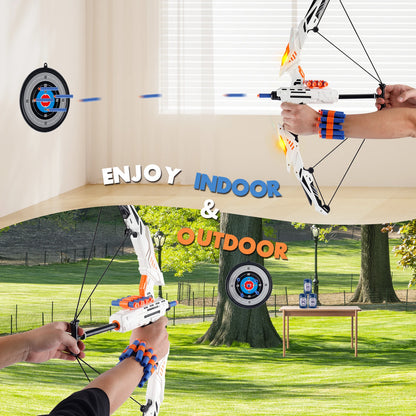 Kids Soft Dart Archery Set with LED Lights Indoor Outdoor Sports Gift for Boys And Girls. Halloween Christmas Thanksgiving
