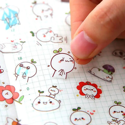 6Pieces/Set Transparent Pvc Waterproof Cartoon Sticker DIY Hand Account Decorative Stickers Kawaii Phone Cup Stickers