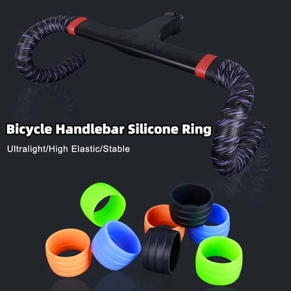 2pcs Road Bicycle Handlebar Strap Tape Fixing Silicone Ring Anti-Slip Rubber Sleeve Loops High Elastic Handlebar Tape Fixed Ring