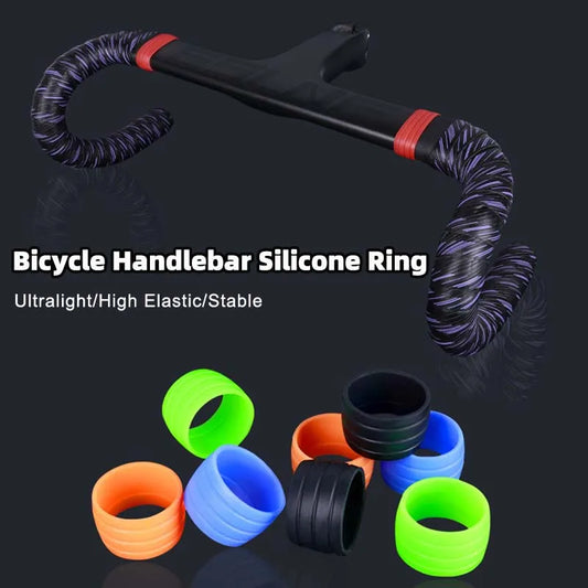 2pcs Road Bicycle Handlebar Strap Tape Fixing Silicone Ring Anti-Slip Rubber Sleeve Loops High Elastic Handlebar Tape Fixed Ring