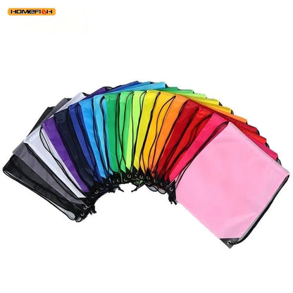 HOMEFISH Waterproof Foldable Gym Bag Bundle Pocket Fitness Backpack Drawstring Shop Pocket Hiking Camping Swimming Sports Bags